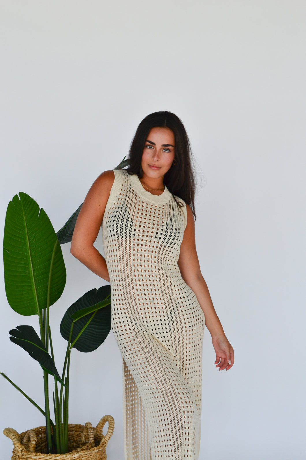 Sandy Moment Crochet Midi Dress Coverup