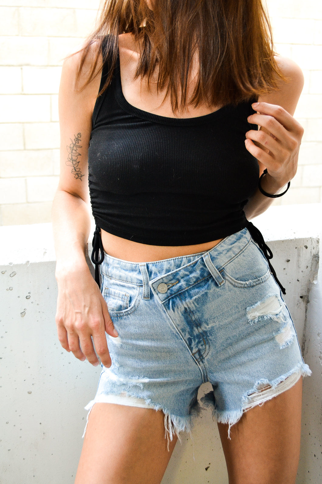 Distressed Jean Shorts